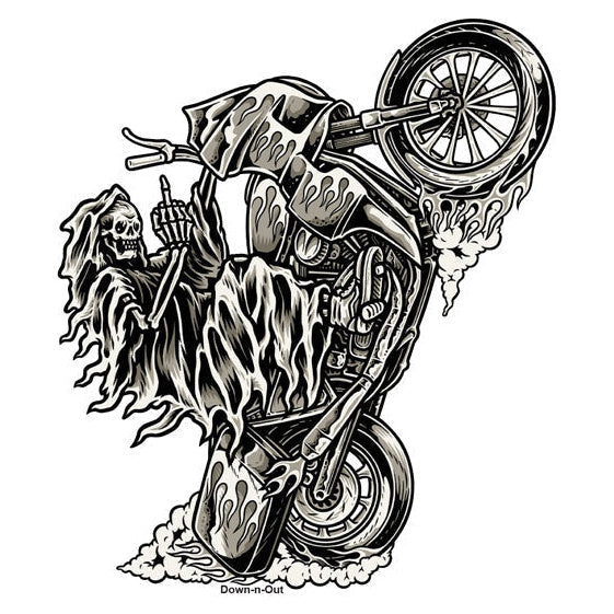 Down-N-Out Wheely Reaper Sticker - product view