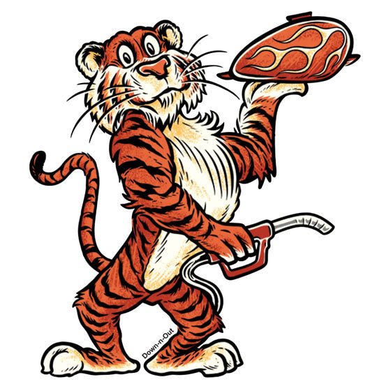 Down-N-Out Tiger In Your Tank Sticker - product view