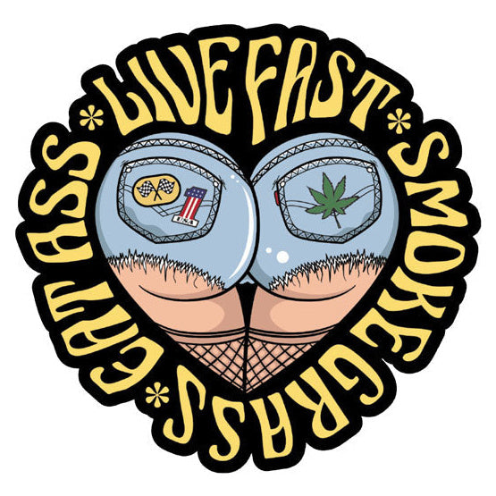 Down-N-Out Live Fast Smoke Grass Sticker - product view