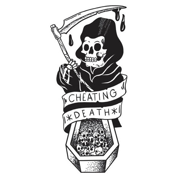 Down-N-Out Cheating Death Reaper Sticker - product view