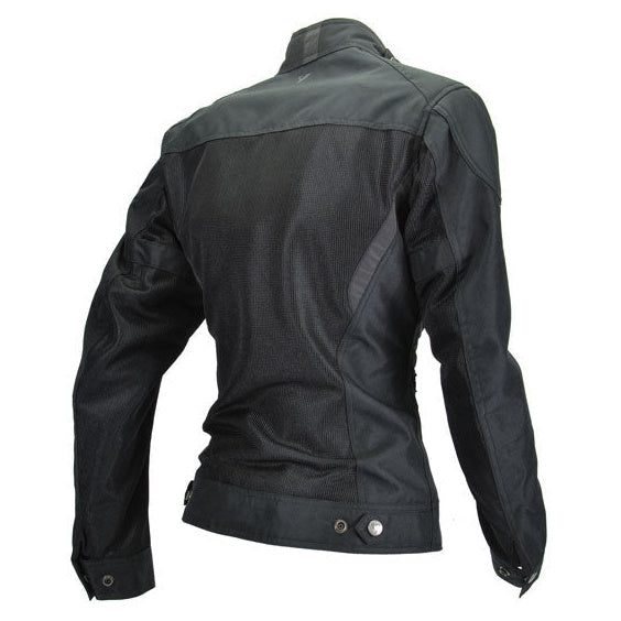 ByCity Summer Route ladies black mesh motorcycle jacket - rear view