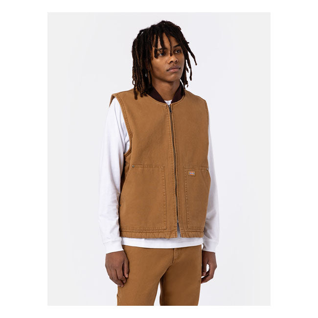 Dickies Duck Canvas Vest Stone Washed Brown Duck