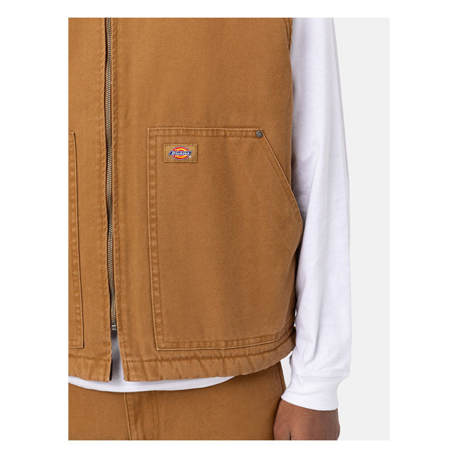 Dickies Duck Canvas Vest Stone Washed Brown Duck