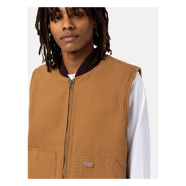 Dickies Duck Canvas Vest Stone Washed Brown Duck