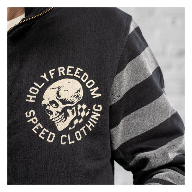 Holy Freedom Skull Hooded Windstop Sweatshirt Black