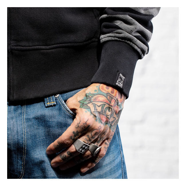 Holy Freedom Skull Hooded Windstop Sweatshirt Black