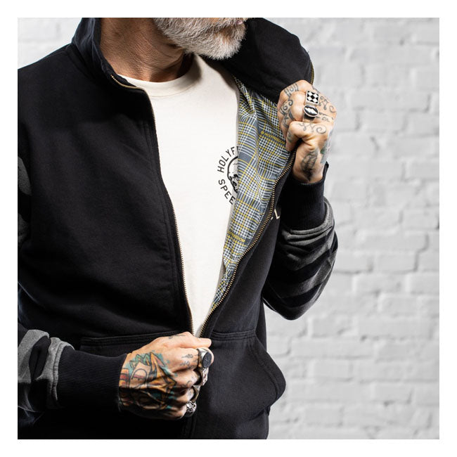 Holy Freedom Skull Hooded Windstop Sweatshirt Black