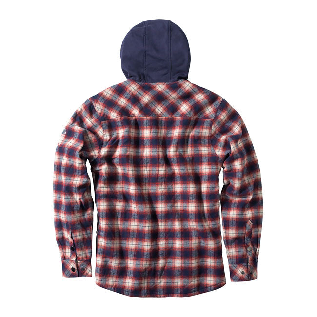 West Coast Choppers Sherpa Lined Flannel Jacket Navy / Red - FREE UK Shipping, FREE 365 Day Returns | Moto Central