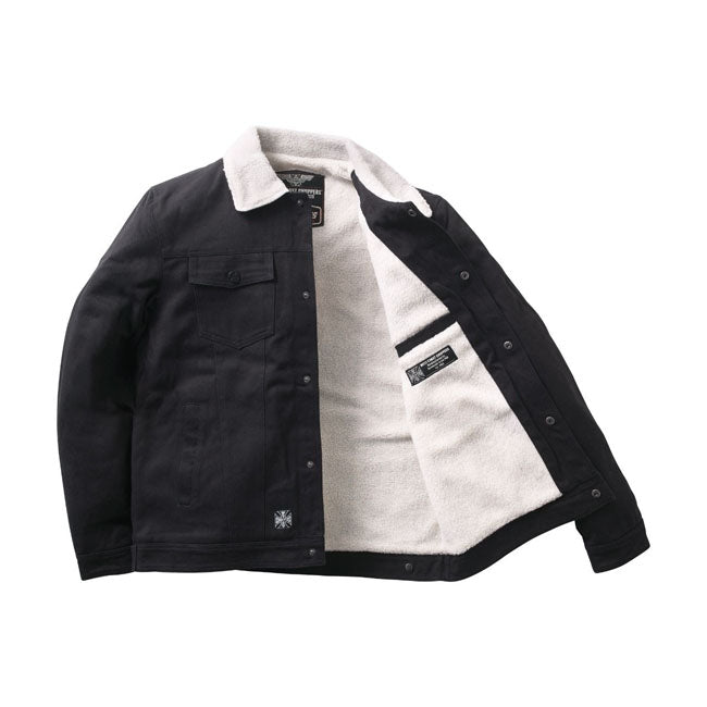 West Coast Choppers Sherpa Lined Canvas Jacket Black