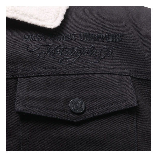 West Coast Choppers Sherpa Lined Canvas Jacket Black