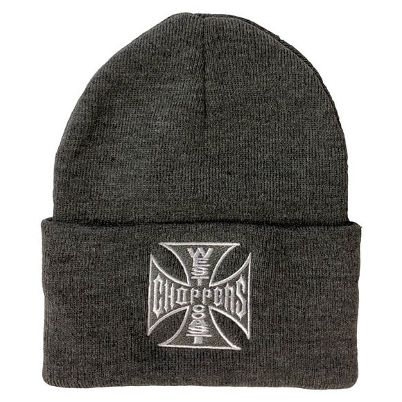 West Coast Choppers OG Roll-Up Beanie Grey Melange - product view