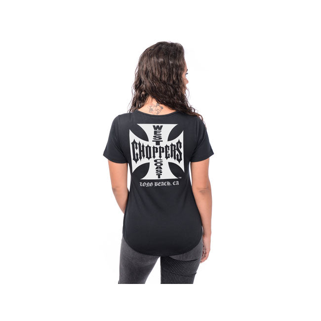 West Coast Choppers Addo Ladies T-Shirt Black - FREE UK Shipping, FREE 365 Day Returns | Moto Central