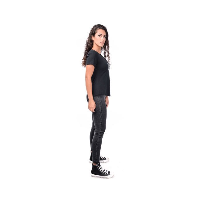 West Coast Choppers Addo Ladies T-Shirt Black - FREE UK Shipping, FREE 365 Day Returns | Moto Central