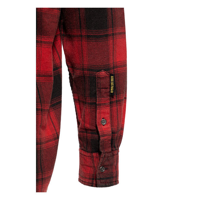 King Kerosin Acidwashed Check Shirt Black/Red