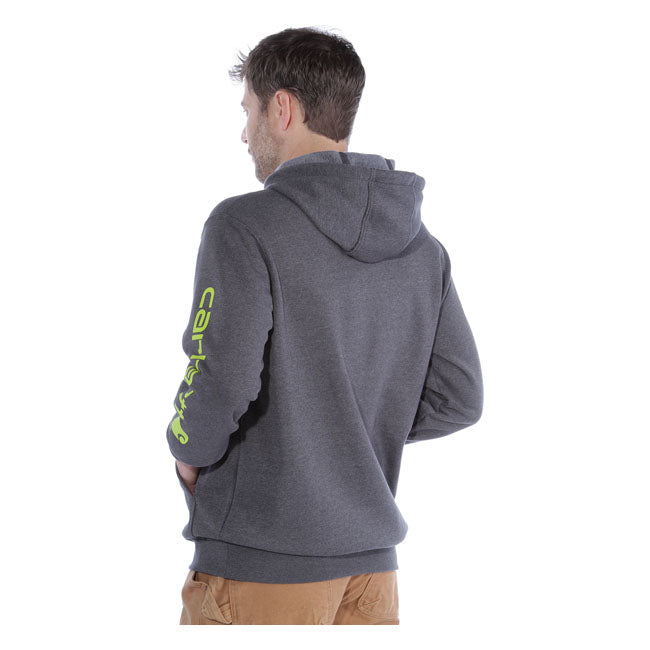 Carhartt Sleeve Logo Hoodie Carbon Heather