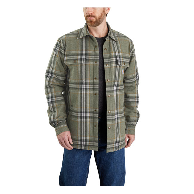 Carhartt Sherpa Lined Flannel Plaid Shirt Basil