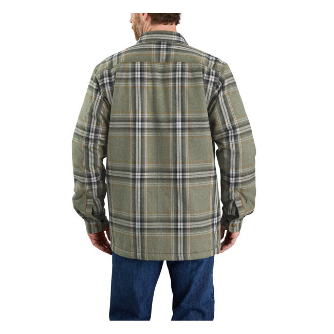 Carhartt Sherpa Lined Flannel Plaid Shirt Basil