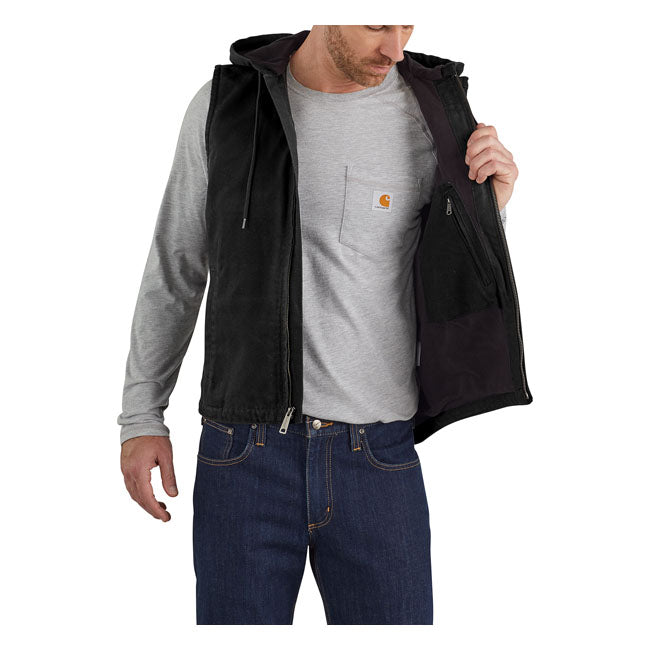 Carhartt Fleece-Lined Hooded Vest Black