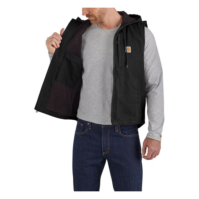 Carhartt Fleece-Lined Hooded Vest Black