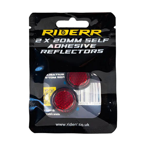 Riderr Self Adhesive Reflectors Red - Pack Of 2 FREE UK Delivery, FREE 365 Day Returns | Moto Central