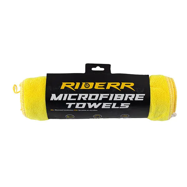 Riderr Microfibre Towels Yellow - Pack Of 6 FREE UK Delivery, FREE 365 Day Returns | Moto Central