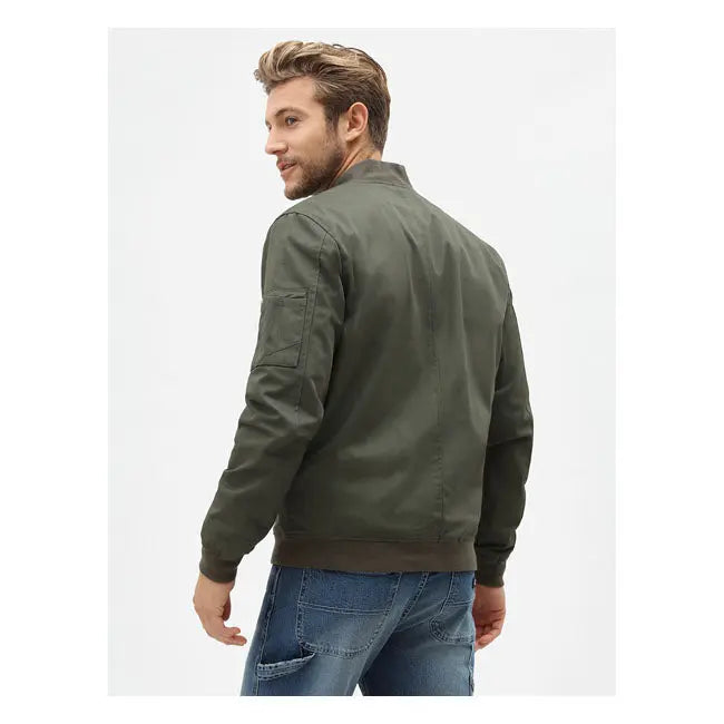 Dickies Hughson Textile Jacket Dark Olive  - FREE UK Shipping, FREE 365 Day Returns | Moto Central