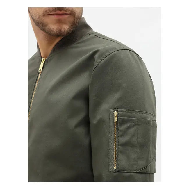 Dickies Hughson Textile Jacket Dark Olive  - FREE UK Shipping, FREE 365 Day Returns | Moto Central
