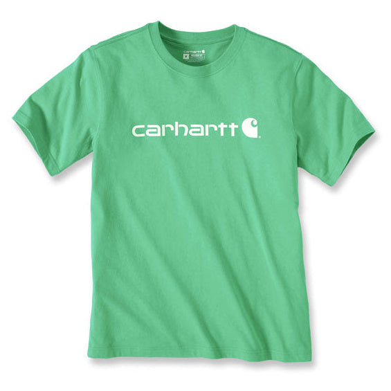 Carhartt Core Logo T-Shirt Malachite, flat front view