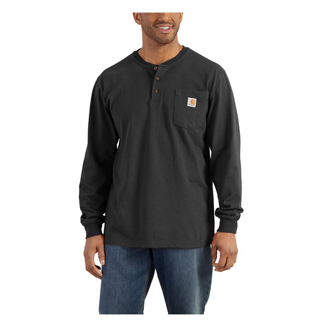 Carhartt Henley Long Sleeve T-Shirt Black