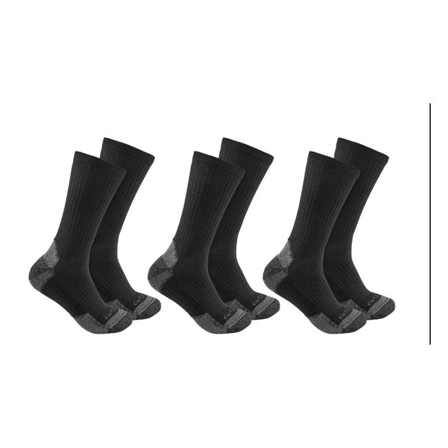 Carhartt Cotton Blend Crew Sock Black - Pack Of 3