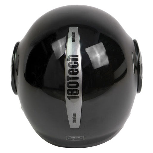 ByCity 180 Tech Convertible Black Shiny Helmet convertible motorcycle helmet, rear view