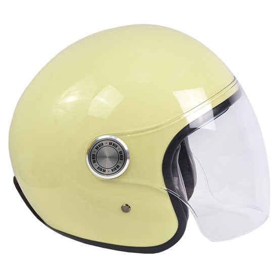 ByCity The City Beige Shiny open-face motorcycle helmet, left-side view