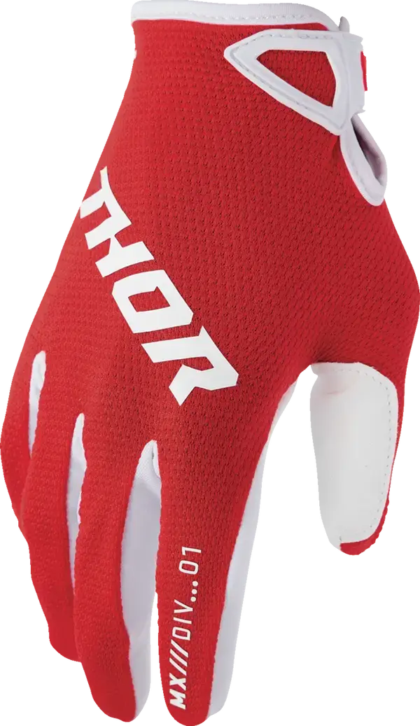 Thor Ridemode Static Textile Gloves Red / White - FREE UK Shipping, FREE 365 Day Returns | Moto Central