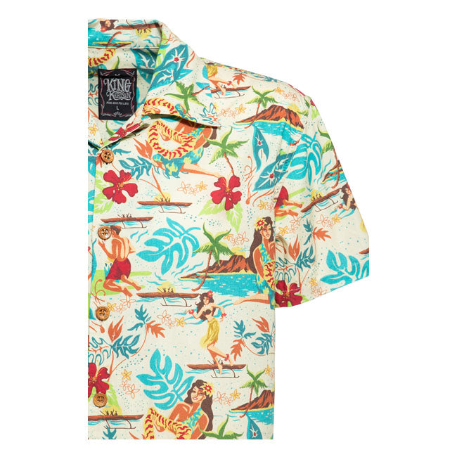 King Kerosin Tropical Hulla Hou Shirt Blazing Yellow