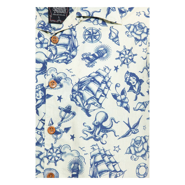 King Kerosin Vintage Tropical Deluxe Shirt Ecru