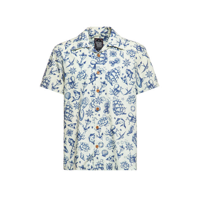 King Kerosin Vintage Tropical Deluxe Shirt Ecru