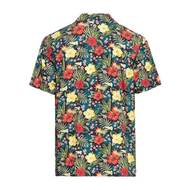 King Kerosin Aop Tropical Hawaiian Style Shirt Black