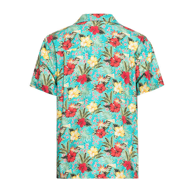 King Kerosin Aop Tropical Hawaiian Style Shirt Mint