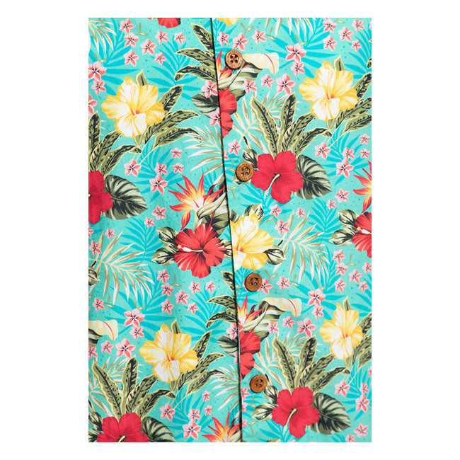 King Kerosin Aop Tropical Hawaiian Style Shirt Mint