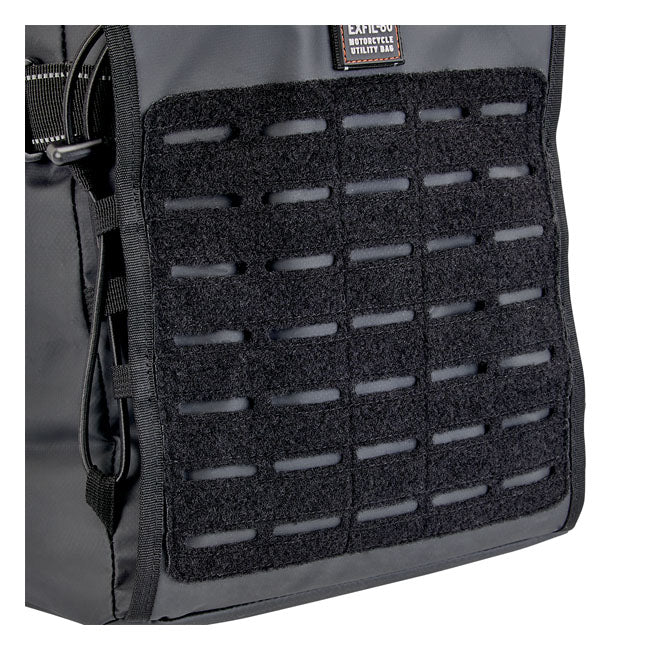 Biltwell Exfil-60 2.0 Bag Black - laser-cut MOLLE panel detail