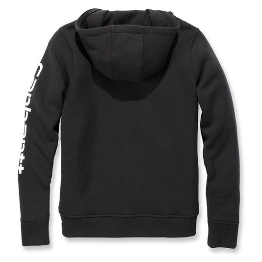 Carhartt Logo Sleeve Ladies Hoodie Black, rear product view