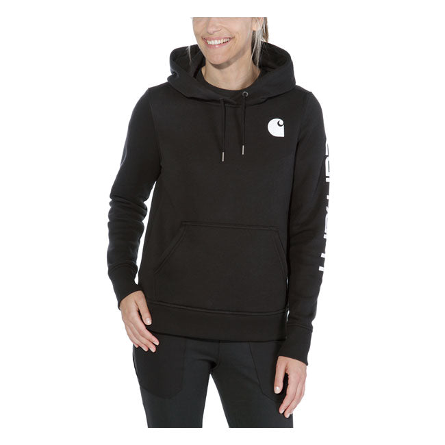 Carhartt Logo Sleeve Ladies Hoodie Black