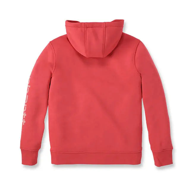 Carhartt Logo Sleeves Ladies Hoodie Bittersweet  - FREE UK Shipping, FREE 365 Day Returns | Moto Central