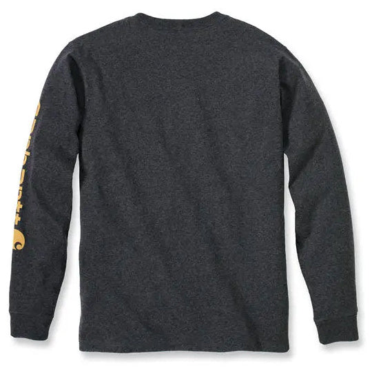 Carhartt Logo Long Sleeves T-Shirt Carbon Heather - flat rear view