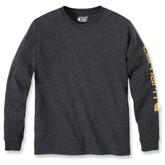 Carhartt Logo Long Sleeves T-Shirt Carbon Heather - flat front view