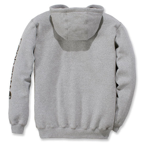 Carhartt Sleeve Logo Hoodie Grey / Black – rear view