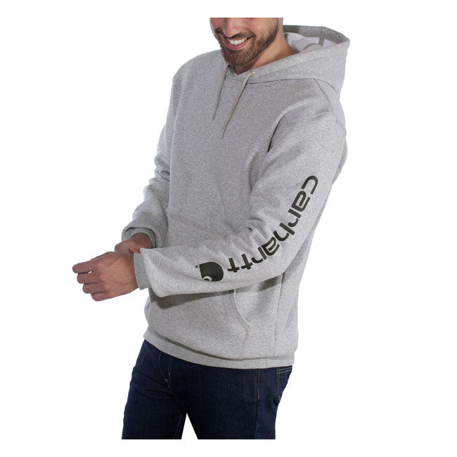 Carhartt Sleeve Logo Hoodie Grey / Black