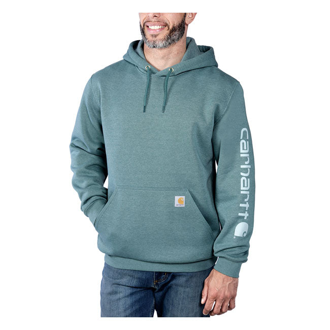 Carhartt Sleeve Logo Hoodie Sea Pine Heather