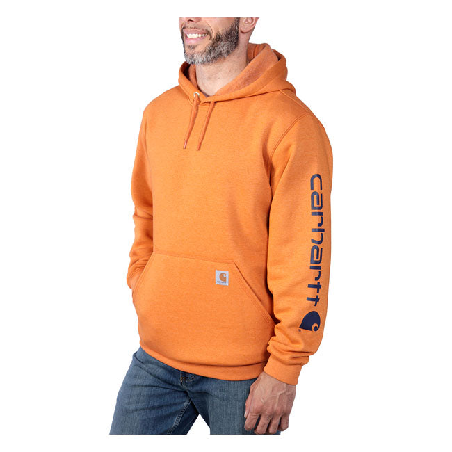 Carhartt Sleeve Logo Hoodie Marmalade Heather