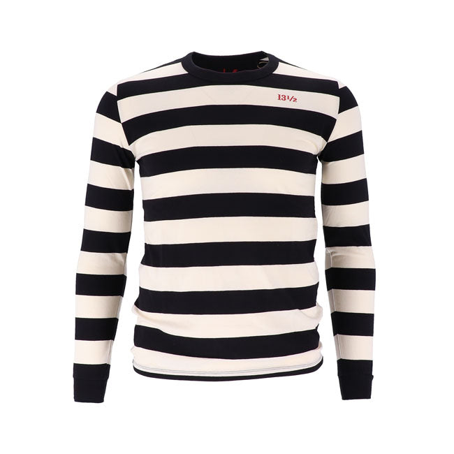 13 And A Half Magazine Behind Bars Long Sleeves T-Shirt White / Black